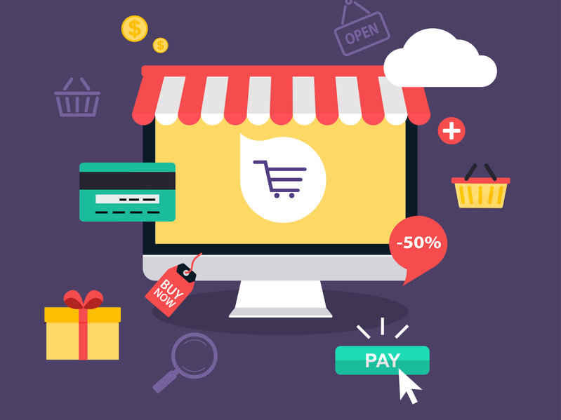 E-commerce, electronic business, online shopping, payment, deliv
